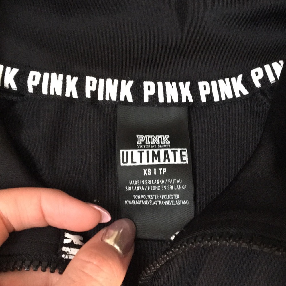 PINK MARBLE HALF ZIP UP FITTED SWEATSHIRT